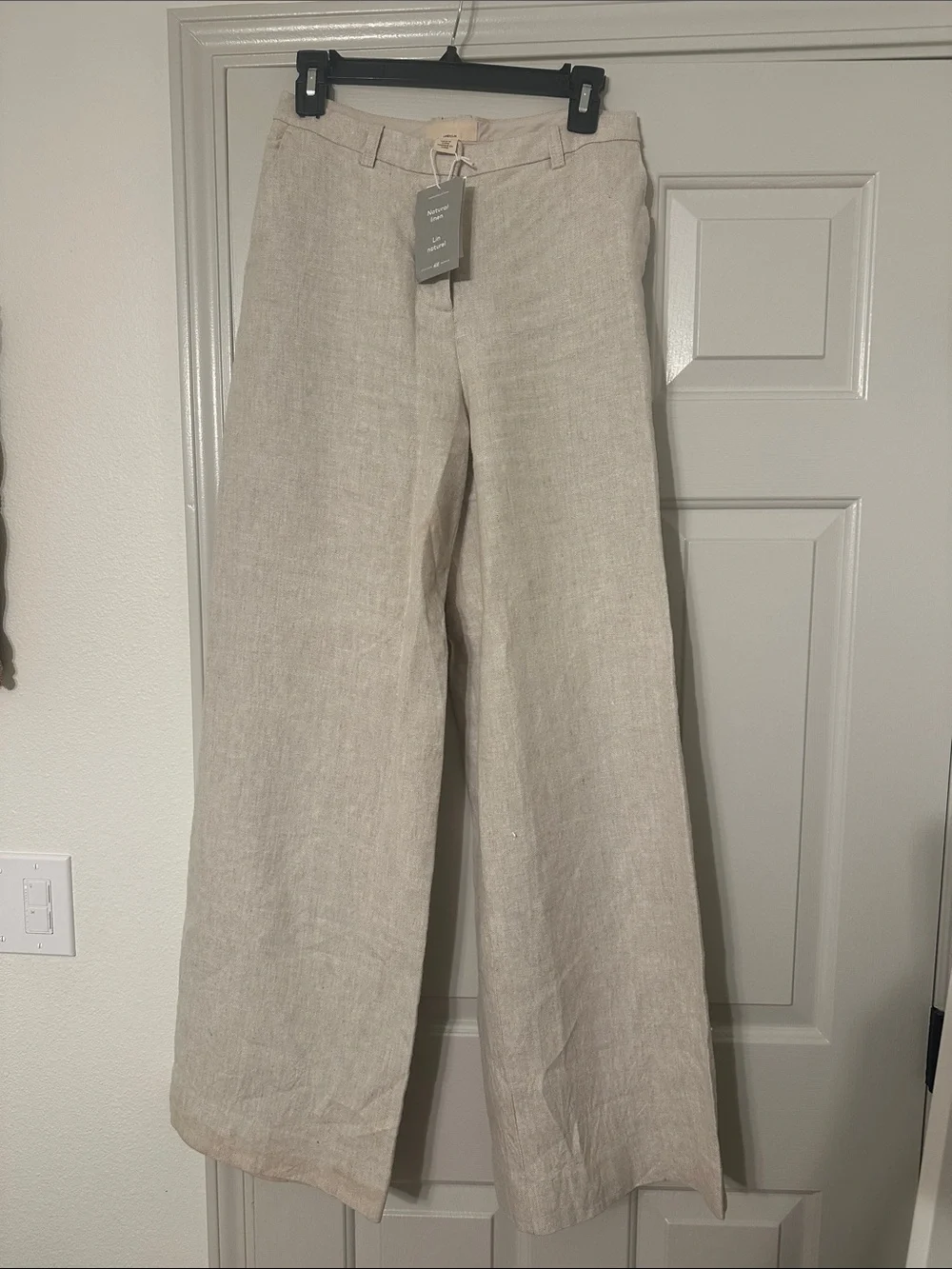 Wide leg 100% linen pants